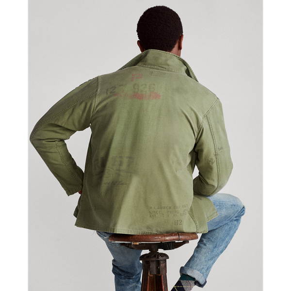 Olive Multi Cotton Satin Utility Overshirt Polo Ralph Lauren 6
