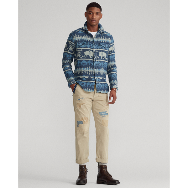 Navy/White Multi Classic Fit Southwestern Jacquard Shirt Polo Ralph Lauren 4