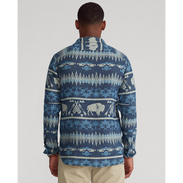 Navy/White Multi Classic Fit Southwestern Jacquard Shirt Polo Ralph Lauren 5