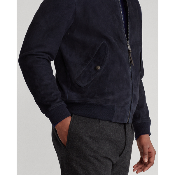 Collection Navy Suede Flight Jacket Polo Ralph Lauren 6