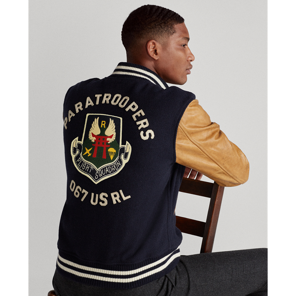Leather-Sleeve Baseball Jacket for Men | Ralph Lauren® IN
