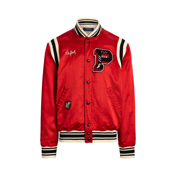 Polo Tiger Satin Baseball Jacket for Men Ralph Lauren PT