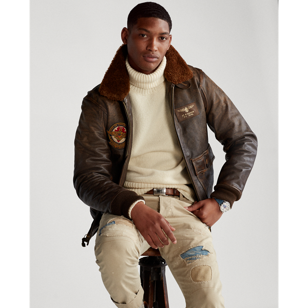Brown The Iconic Flight Jacket Polo Ralph Lauren 6