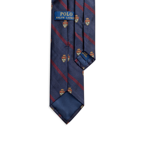 Navy/Wine Striped Silk Narrow Club Tie Polo Ralph Lauren 2