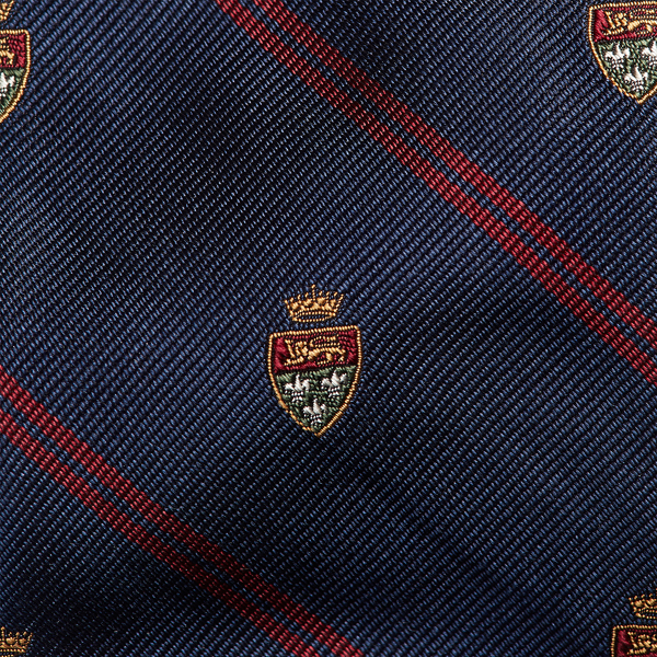 Navy/Wine Striped Silk Narrow Club Tie Polo Ralph Lauren 3
