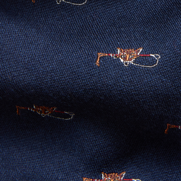 Navy Fox &amp; Crop Wool-Silk Tie Polo Ralph Lauren 3