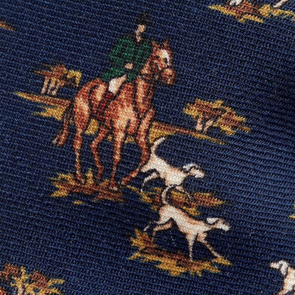 Navy Outdoorsman Wool Narrow Tie Polo Ralph Lauren 3