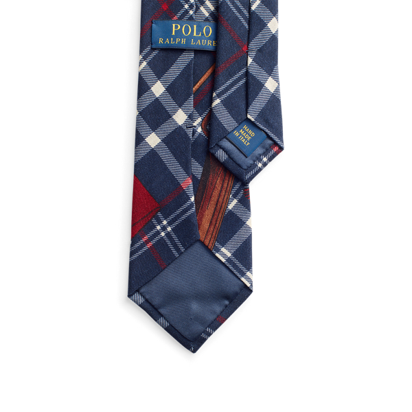 Navy Multi Ski-Print Plaid Wool Tie Polo Ralph Lauren 2