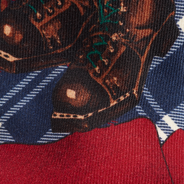 Navy Multi Ski-Print Plaid Wool Tie Polo Ralph Lauren 3