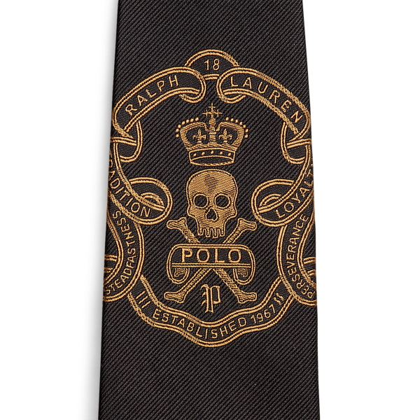 Black/Gold Skull-and-Bones Silk Tie Polo Ralph Lauren 4
