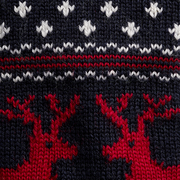 Navy/Red Reindeer Knit Wool Tie Polo Ralph Lauren 3