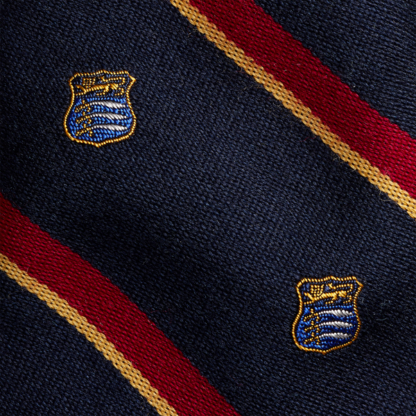 Navy/Red Wool-Silk Narrow Club Tie Polo Ralph Lauren 3