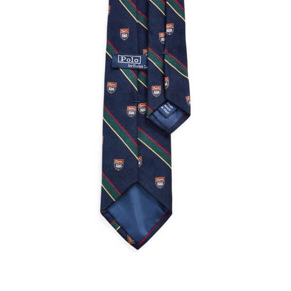 Navy Multi Striped Wool-Silk Club Tie Polo Ralph Lauren 2