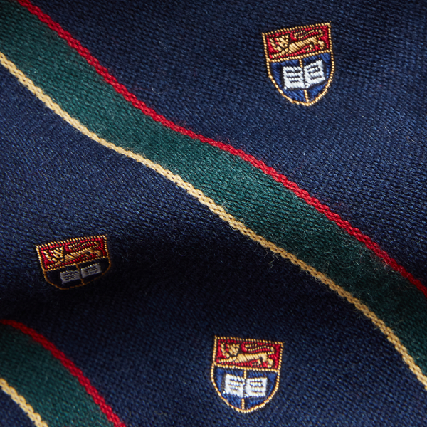 Navy Multi Striped Wool-Silk Club Tie Polo Ralph Lauren 3