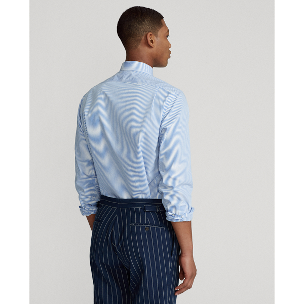 Light Blue/White Custom Fit Striped Poplin Shirt Polo Ralph Lauren 5