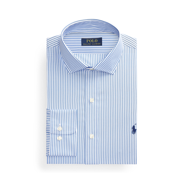 Light Blue/White Custom Fit Striped Poplin Shirt Polo Ralph Lauren 2