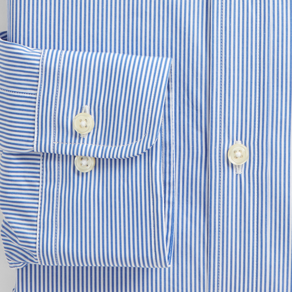 Caroline Blue/White Regent Custom Fit Poplin Shirt Polo Ralph Lauren 8