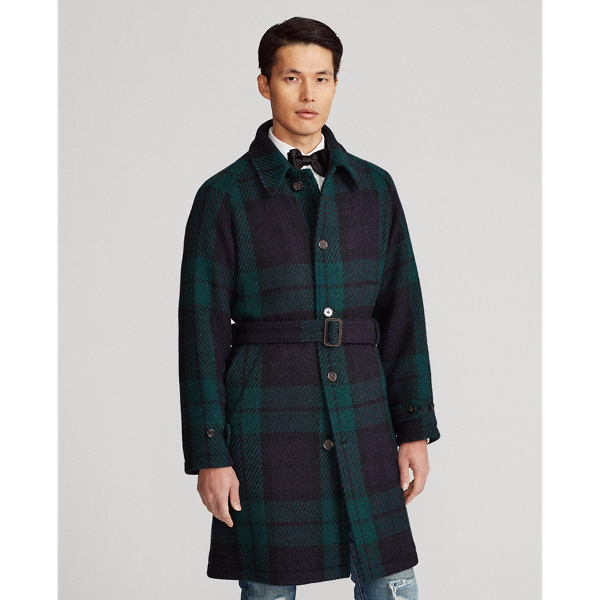 Blackwatch Tartan Tweed Balmacaan Topcoat Polo Ralph Lauren 7
