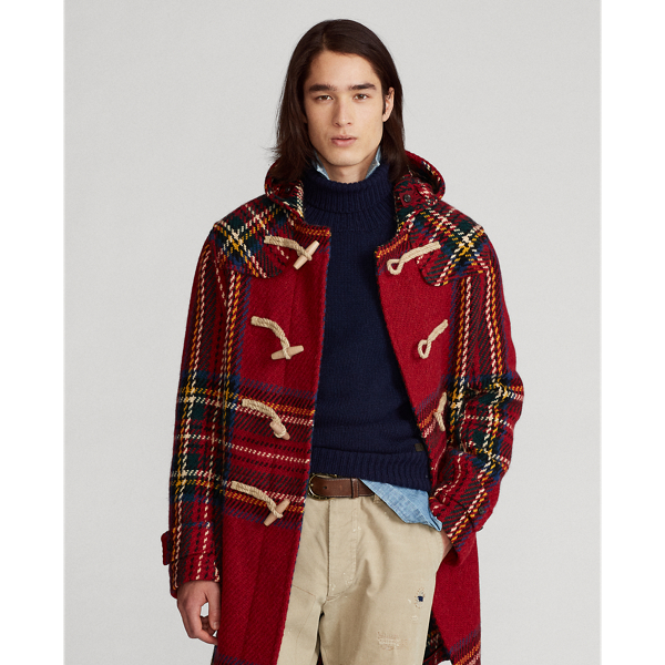 Red Tartan Tartan Wool Tweed Duffel Coat Polo Ralph Lauren 4