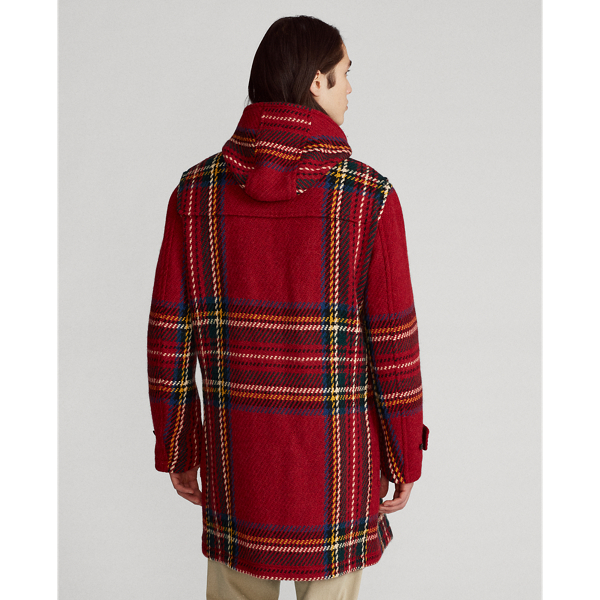 Red Tartan Tartan Wool Tweed Duffel Coat Polo Ralph Lauren 5