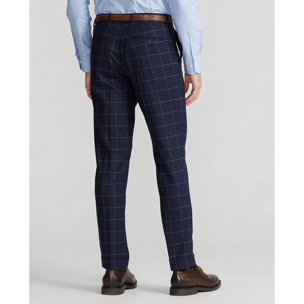 Navy And Light Grey Checked Stretch Wool Suit Trouser Polo Ralph Lauren 5