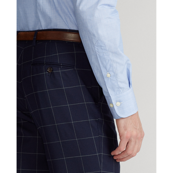 Navy And Light Grey Checked Stretch Wool Suit Trouser Polo Ralph Lauren 6