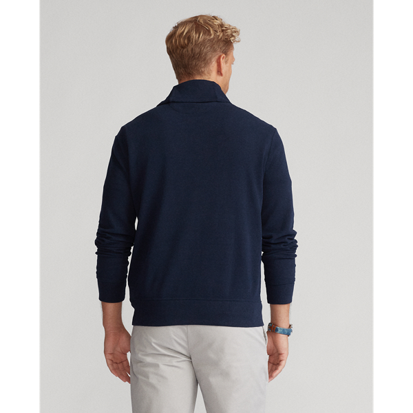 Aviator Navy/Grey Luxury Jersey Shawl Pullover Polo Ralph Lauren 5