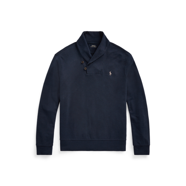Aviator Navy/Grey Luxury Jersey Shawl Pullover Polo Ralph Lauren 2