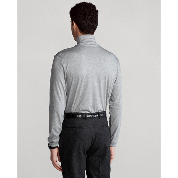 Steel Heather Soft Cotton Turtleneck Polo Ralph Lauren 4