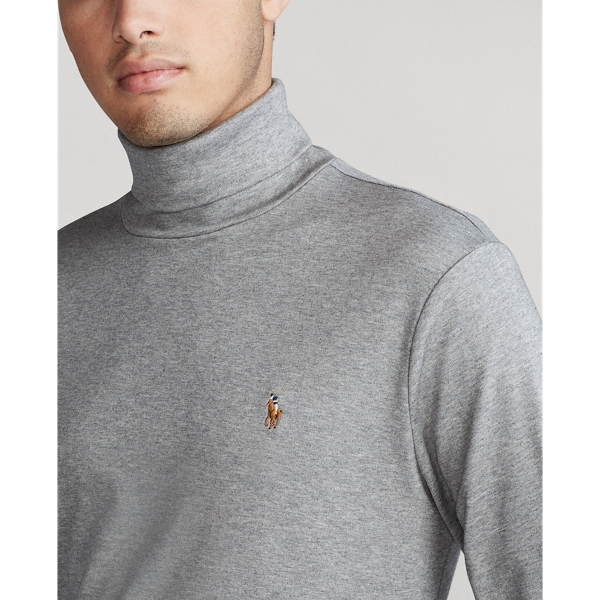 Steel Heather Soft Cotton Turtleneck Polo Ralph Lauren 5