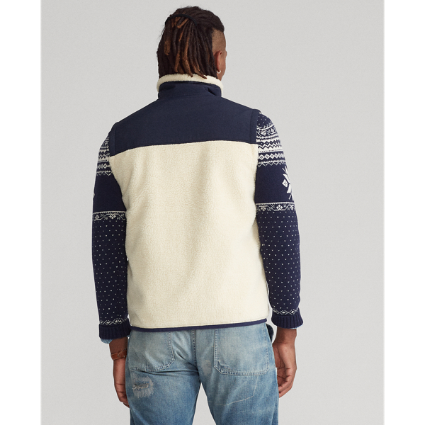 Winter Cream/Cruise Navy Hybrid Fleece Gilet Polo Ralph Lauren 5