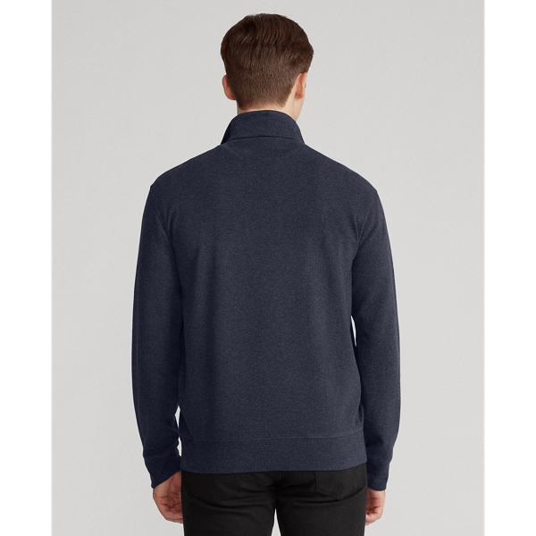 Winter Navy Hthr Hrngbne Herringbone Jersey Quarter-Zip Pullover Polo Ralph Lauren 5