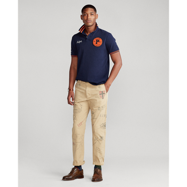 Cruise Navy Custom Slim Tiger Mesh Polo Polo Ralph Lauren 4