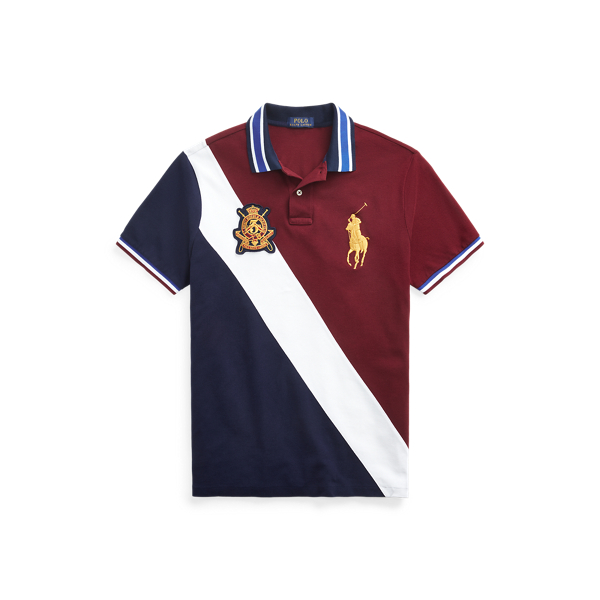 Classic Wine Multi Custom Slim Crest Mesh Polo Polo Ralph Lauren 2