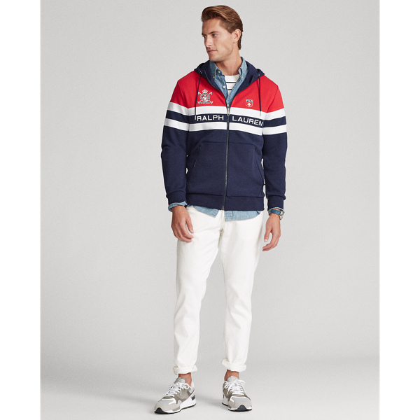 Cruise Navy/RL2000 Red Double-Knit Full-Zip Hoodie Polo Ralph Lauren 4