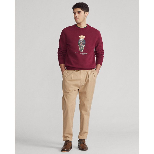 Classic Wine Preppy Bear Fleece Sweatshirt Polo Ralph Lauren 4