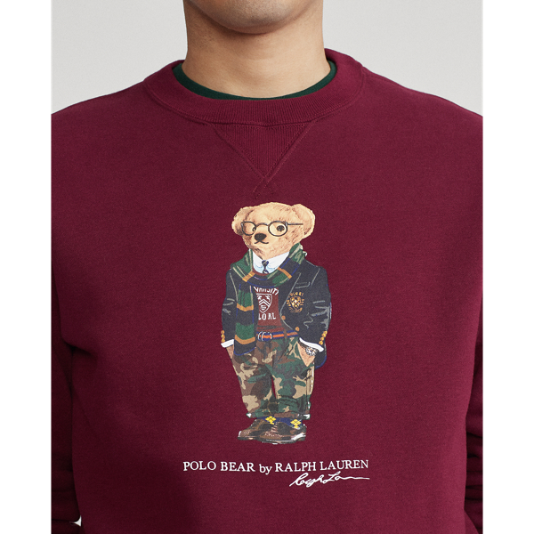 Classic Wine Preppy Bear Fleece Sweatshirt Polo Ralph Lauren 6