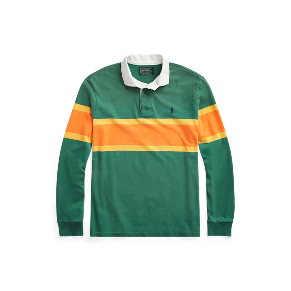 Classic Fit Striped Cotton Rugby Shirt