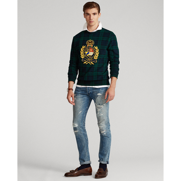 Blackwatch Plaid Crest Tartan-Print Fleece Sweatshirt Polo Ralph Lauren 4