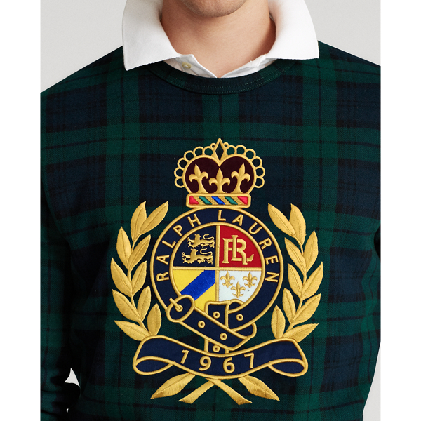 Blackwatch Plaid Crest Tartan-Print Fleece Sweatshirt Polo Ralph Lauren 6