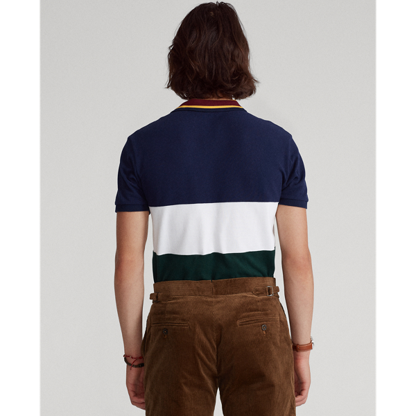 College Green Multi Custom Slim Fit Big Pony Mesh Polo Shirt Polo Ralph Lauren 5
