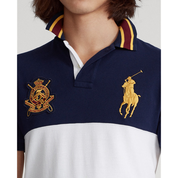 College Green Multi Custom Slim Fit Big Pony Mesh Polo Shirt Polo Ralph Lauren 6