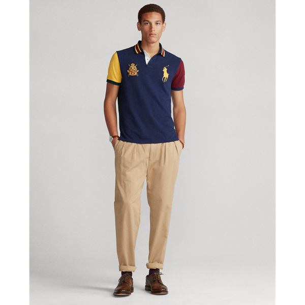 Cruise Navy Multi Custom Slim Crest Mesh Polo Polo Ralph Lauren 4