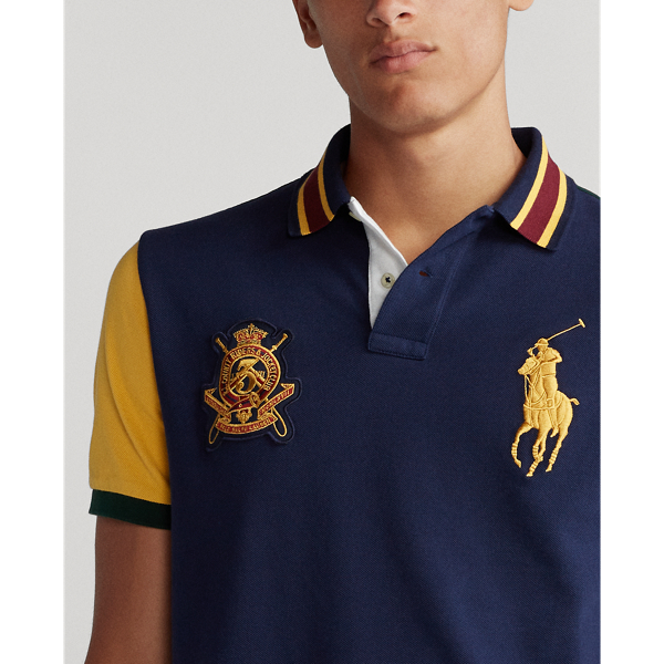 Cruise Navy Multi Custom Slim Crest Mesh Polo Polo Ralph Lauren 6