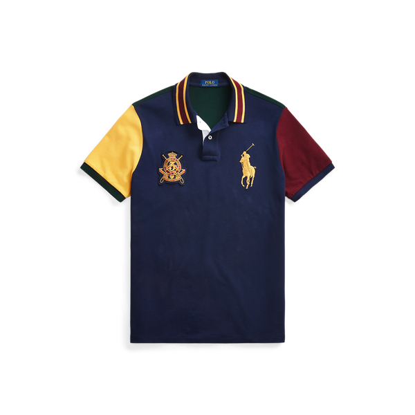 Cruise Navy Multi Custom Slim Crest Mesh Polo Polo Ralph Lauren 2