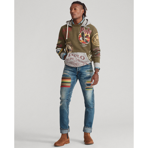 Canopy Olive Multi Fleece Graphic Hoodie Polo Ralph Lauren 4