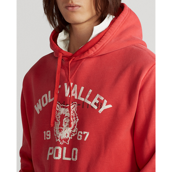 Bistro Red Fleece Graphic Hoodie Polo Ralph Lauren 6
