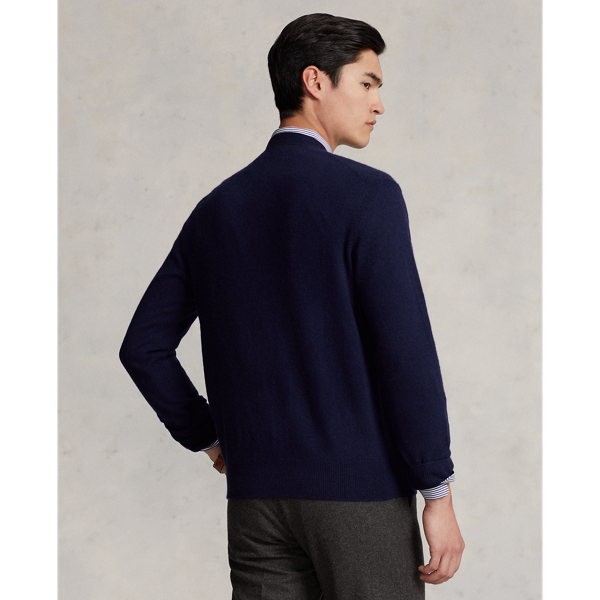 Hunter Navy Washable Cashmere V-Neck Cardigan Polo Ralph Lauren 5