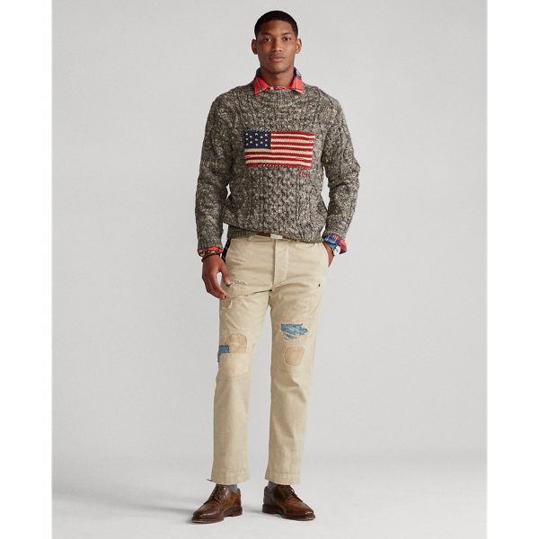 Ragg Flag Novelty Flag Aran Marled Jumper Polo Ralph Lauren 4
