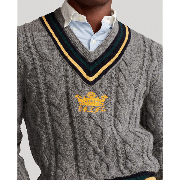 Dusty Grey Heather Embroidered Cricket Jumper Polo Ralph Lauren 7